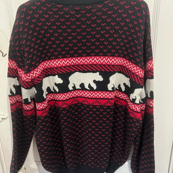 CHAPS RL Black Bear Sweater Mens XL 100% Cotton Knit Crewneck Pullover - Picture 2 of 9